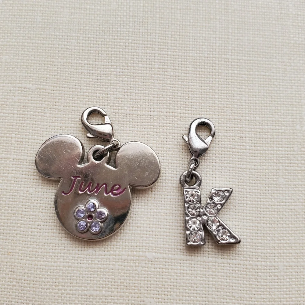 Disney Charm Bracelet & Pink Mickey Mouse Necklace